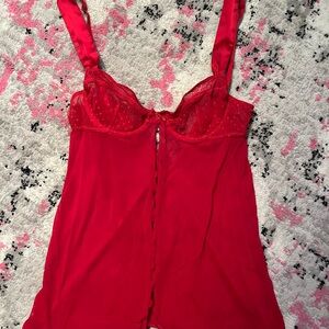 Red Babydoll Lingerie Top